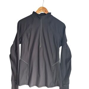 Lululemon Fresh Track Black Half Zip Long Sleeve Pullover‎ Athleisure Size 10